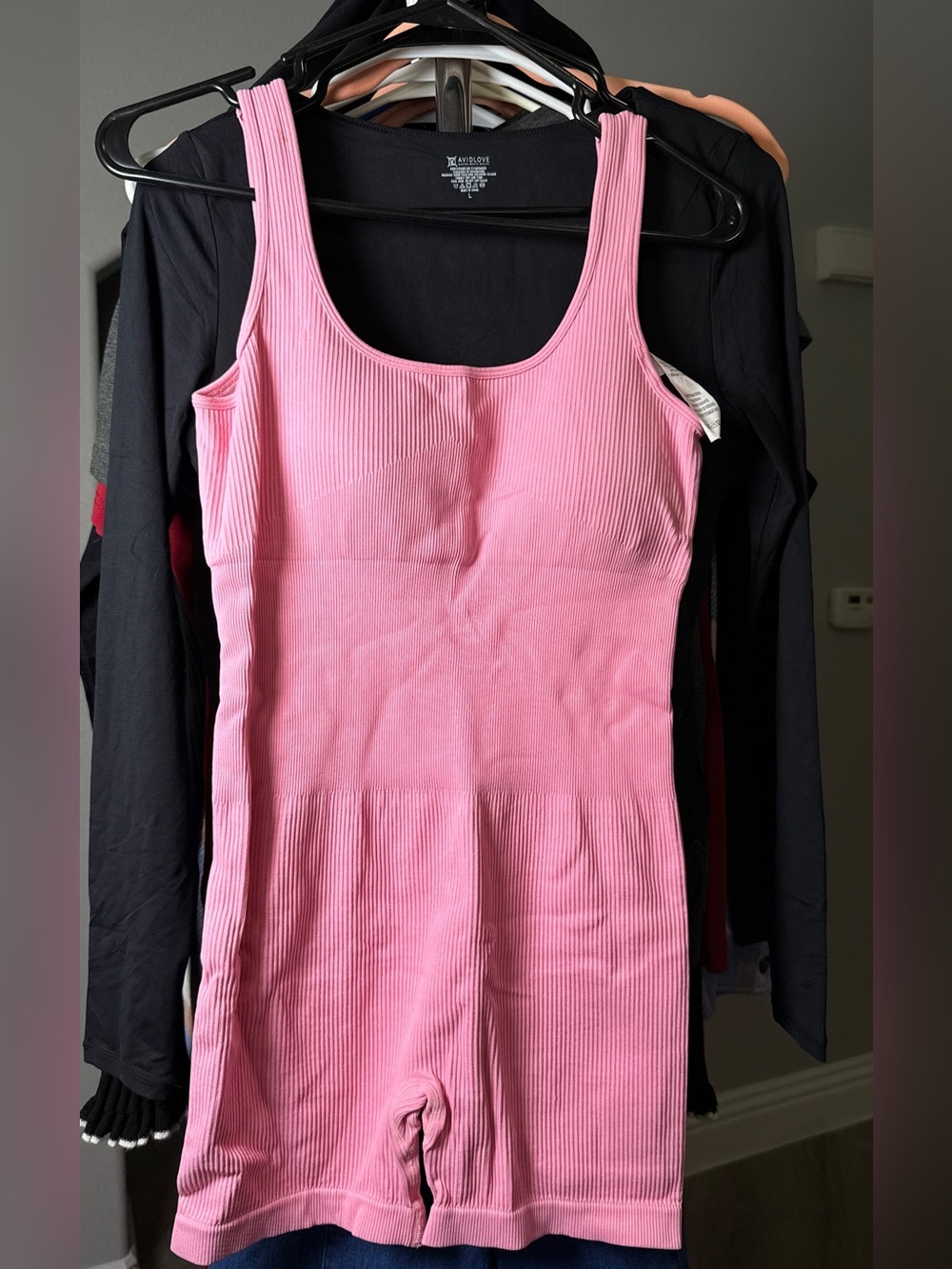 Pink Ribbed Tank Romper